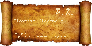 Plavsitz Klemencia névjegykártya